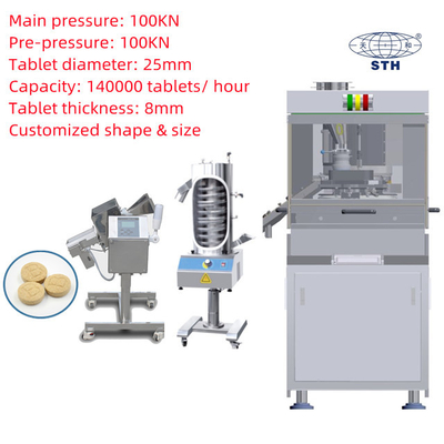 Cina Stainless Steel Turret 26 Stasiun Rotary Tablet Press Machine pemasok